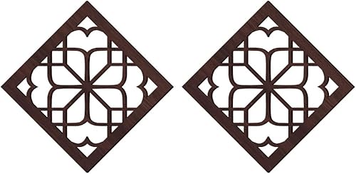 2 Pieces Farmhouse Mirror Surface Wooden Wall Decor Rustic Home Decor DIY Self-Adhesive Hanging Decoration for Outdoor,Bedroom, Living Room,