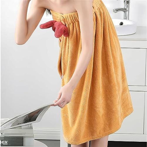 Falda de ducha absorbente y toalla de baño de algodón con gorro secapelo doméstico 3