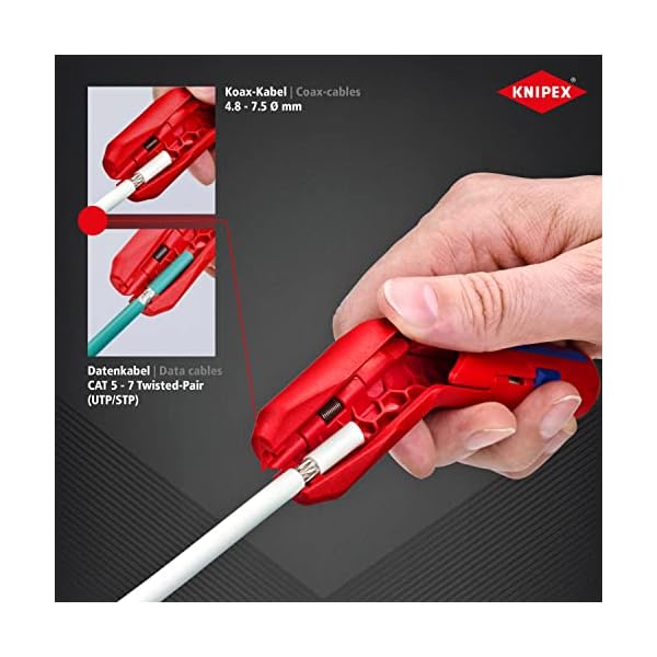 KNIPEX 00 20 72 V01 Mini-Zangenset in Werkzeuggürteltasche & ErgoStrip Universal-Abmantelungswerkzeug (135 mm) 16 95 01… – Bild 8
