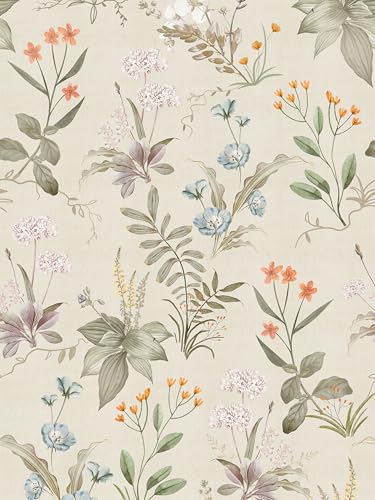 xupingjiti Papel pintado autoadhesivo con flores, hojas de acuarela y flores, papel de pared, lámina autoadhesiva, vintage, lámina decorativa para muebles, lámina adhesiva de vinilo de PVC