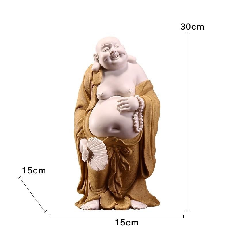 Amazon｜仏壇 仏像 セラミック笑う仏像ハッピー仏像かわいい仏像僧侶