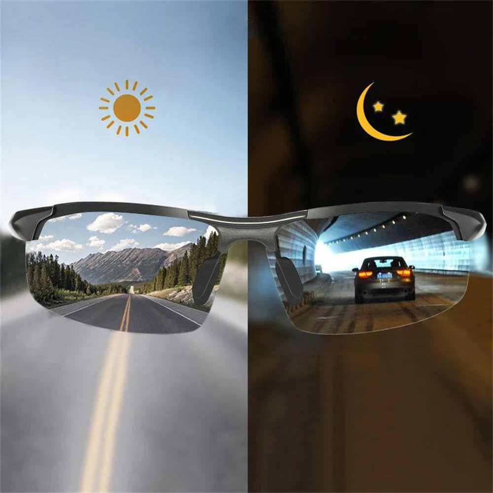 Gafas de sol fotocromáticas de aluminio para deportes al aire libre sin montura para hombre, polarizadas, anti-UV, para conducir, pesca, ciclismo