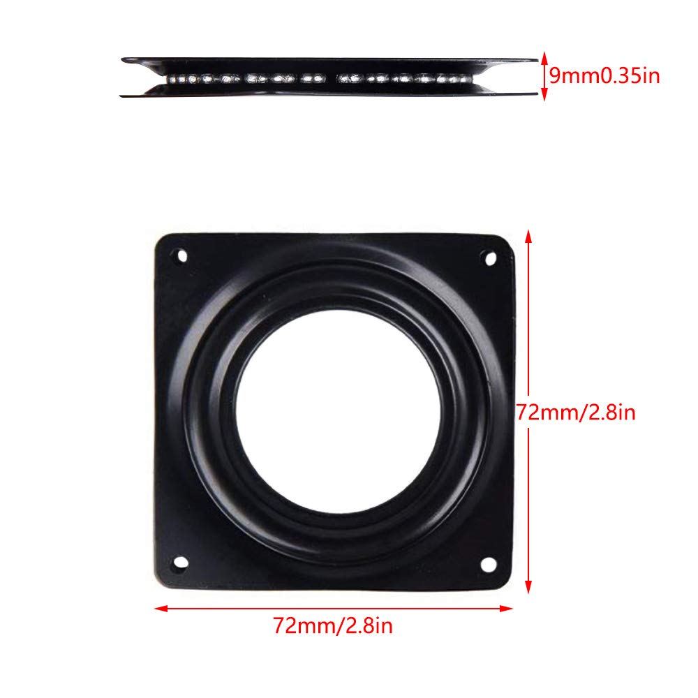 4 Pcs Piastra Cuscinetti Girevole 360 Gradi Piastra Girevole Lazy Susan Piastra Cuscinetto Rotante 3 Pollice Piastra con Cuscinetto Rotante per TV Tavolo,Forno,Sgabelli(Nero)