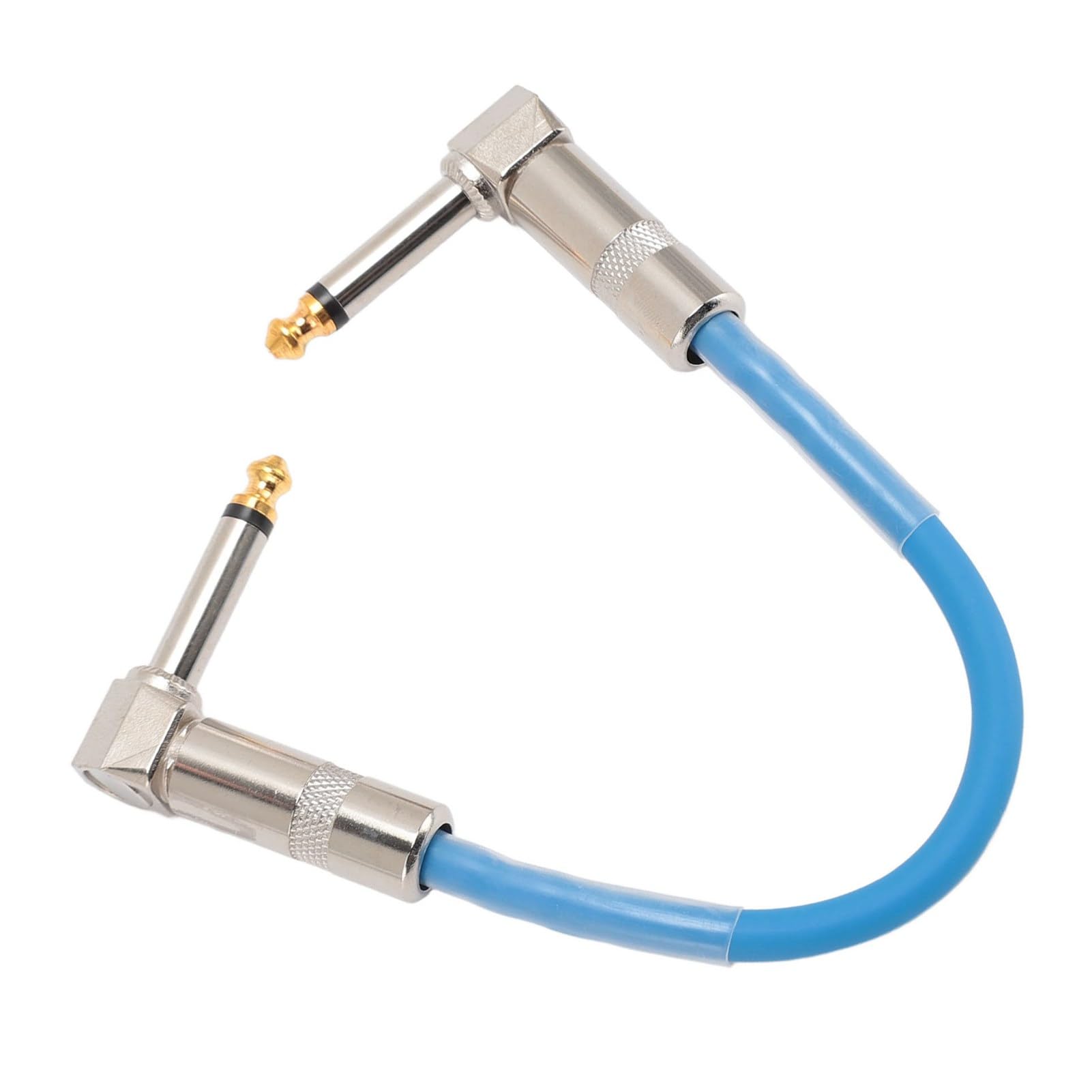 Acouto 6 Stück Gitarren-Patchkabel, 6 Zoll,35 Mm, Rechtwinkliges Audiokabel für Effektpedal, Mixer, Verstärker, E-Gitarren, Bässe, Rot. Dieses PVC-Kabel Liefert Minimale Verlustfreiheit (BLUE)