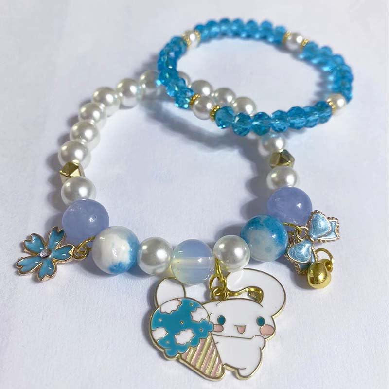 NIQIPOK Crystal Bead Bracelet Cute Cartoon Kawaii Elastic Beaded Bracelets for Women,Kawaii Crystal Beads Anime Relationship Matching Bracelet for Best Bracelets - Image 2