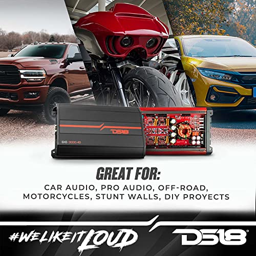 image for DS18 SXE-3000.4D/BK Car Amplifier Stereo Full-Range Class D 4-Channel 