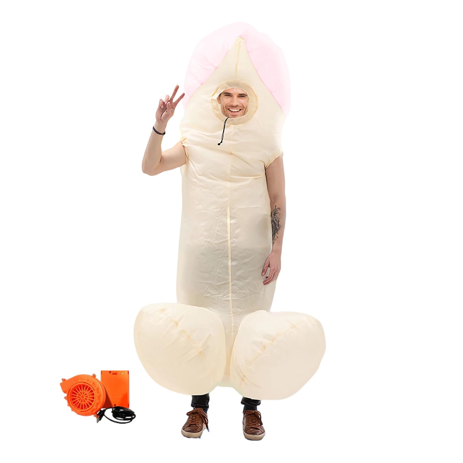 WENZPING Disfraz inflable para adultos,Vestido inflable,Disfraz divertido,Vestido inflable de poliéster suave, cómodo y duradero para rendimiento