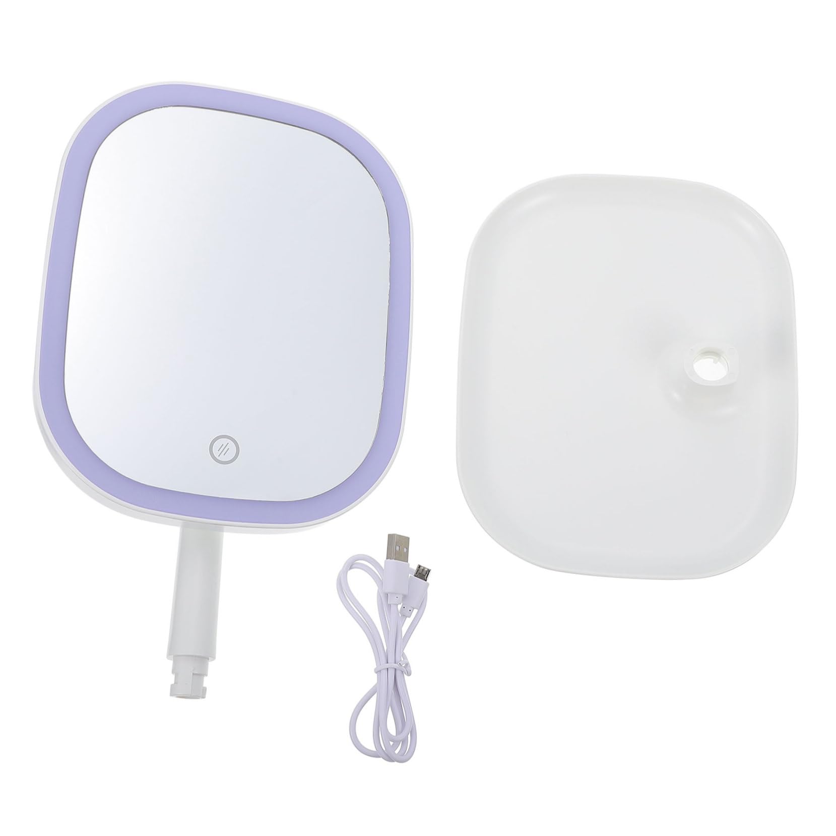 Miroir lumière LED simple Minkissy avec contrôle tactile et cadre blanc en ABS haute résistance