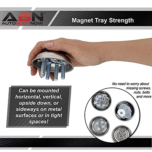 Abn Magnetic Tray For Mechanics 4Pk, Magnetic Parts Tray Magnetic Bowl - Magnetic Tool Holder - 4.2 Inch Round 4-Pack #TOP4