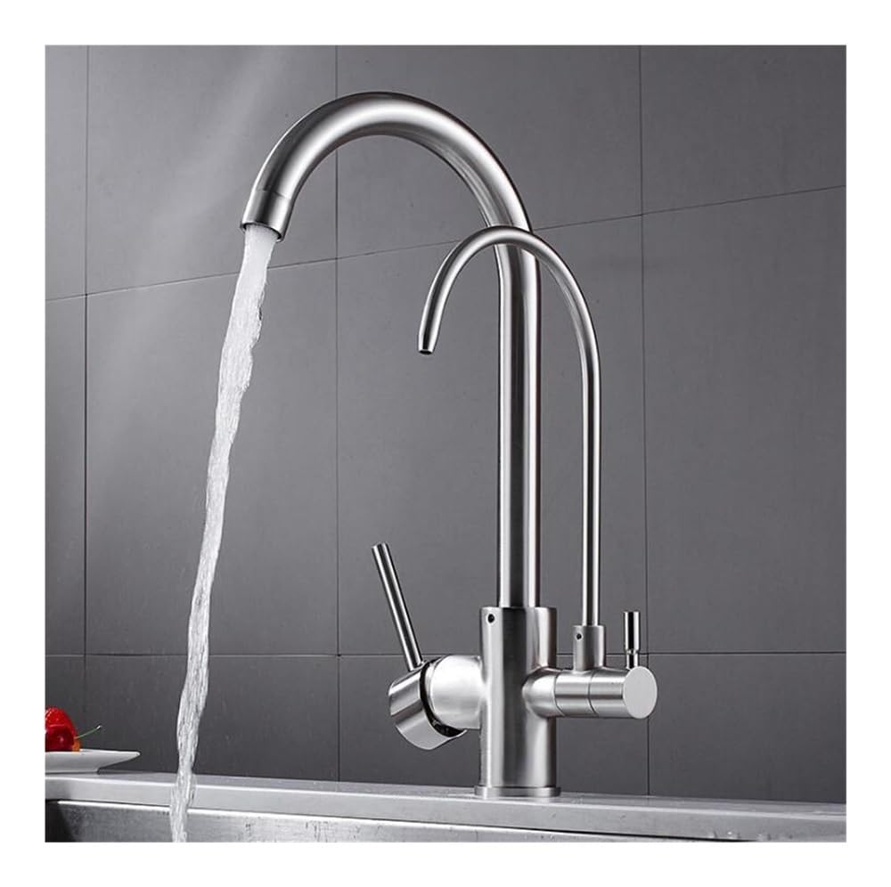 Brass Kithchen Faucet hot and Cold Deck Mounted Kitchen Three in one Faucet Sink XT-121(Nickel)