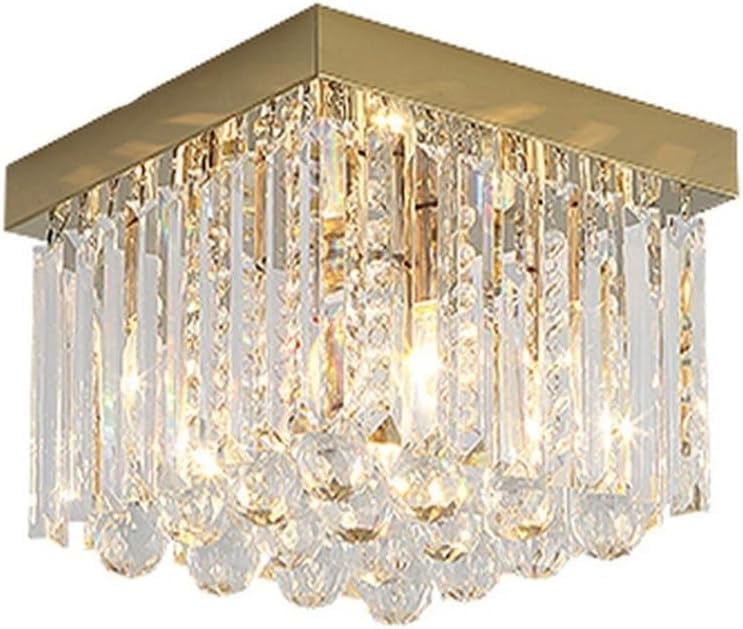 Lustre plafonnier cristal K9 luminaire suspendu flush mount transparent pour plafond