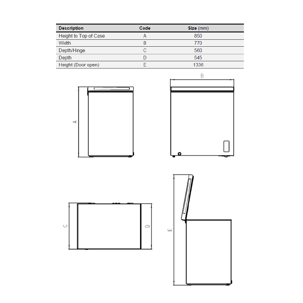 Hyundai Congelador Horizontal Blanco HCH200EDW00. Capacidad 198 Litros, Dual Cooling, 4 Star, Puerta Única Dirección, Modo Super Congelación, Tecnología Inverter, Puerta Abatible, 1 Cesta, 37dB, Clase