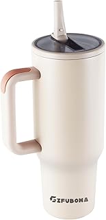 GIFUBOWA 40 oz Stainless Steel Vacuum Insulated Tumbler with Straw Lid and Handle 40oz Leak-proof Travel Mug for Water