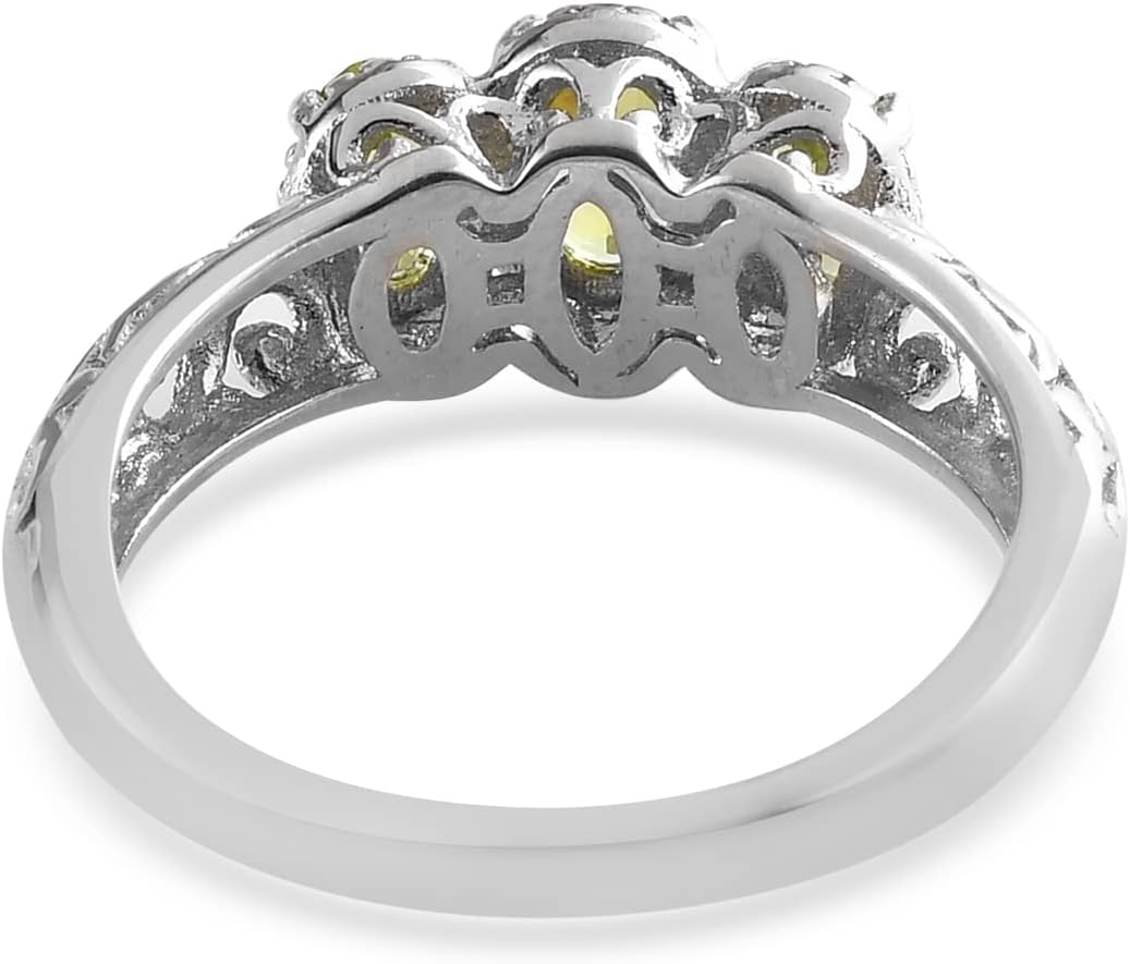 SHOP LC DELIVERING JOY 3 Birthstone Rings for Women in 925 Sterling Silver with Platinum Plating - Mothers Daughters Promise Engagement Rings - Gemstones Jewelry for Her Anniversarys Gifts for Women