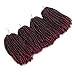 4 Packs Spring Twist Crochet Braids 8Inch 30 Strands Low Temperature Fiber Ombre Color 2 Tone Synthetic Spring Curl Braiding Hair Extensions Crochet Braiding (#1B/BUG Ombre Burgundy Red)