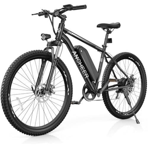 ANCHEER 26" Electric Bike for Adults, Peak 749W Ebike, 19.8MPH Electric Bicycle with 48V 374Wh / 48V 499Wh Battery, LCD Display, Front Suspension, UL2849 Compliant