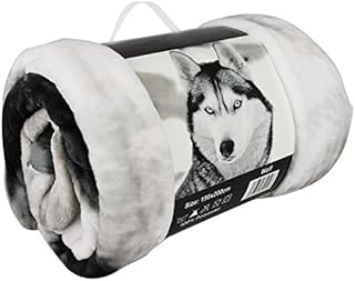 TEXTILE ARENA LUXURY 3D FAUX FUR SOFA BED THROWS/BLANKET ANIMAL PATTERN THROWS DOUBLE KING SIZE (Double (150 x 200cm), Wolf)