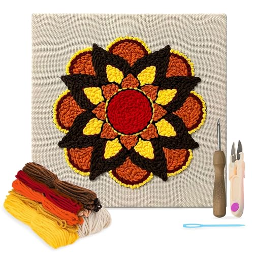 Image of Lili Creations Complete Punch Needle Kit for Beginners & Adults - DIY Embroidery Punch Stitching Kit with Yarn, Canvas, and Tools - Perfect for Relaxation, Home Decor, Art, & Holiday Crafts