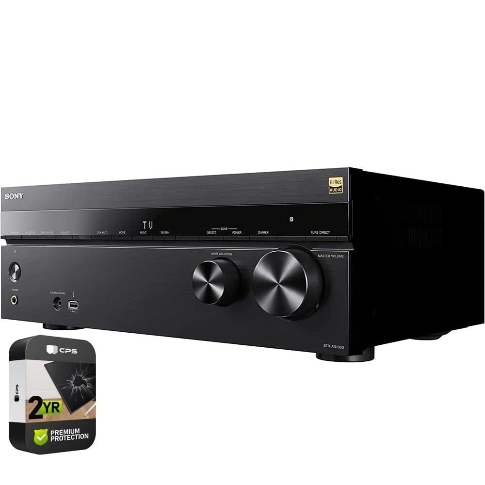 Sony STR-AN1000 7.2 Channel Home Theater 8K A/V Receiver (Renewed) Bundle with 2 YR CPS Enhanced Protection Pack