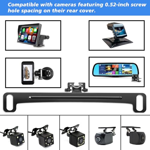 Image of Reversing Camera Metal Bracket, Universal Rear View Camera Mount, License Plate Bracket, Durable Metal Design, Adjustable Angle, Easy Install