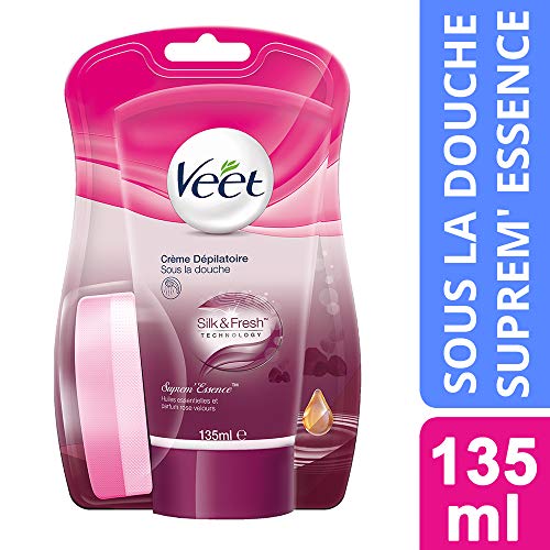 Veet Crème Dépilatoire Suprem'Essence aux Huiles Essentielles - Sous la Douche - 135 ml