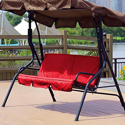 Cojín para columpio de 3 plazas impermeable rojo para terraza 3
