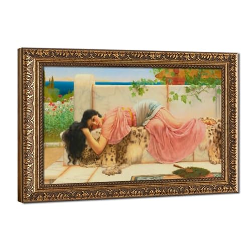 Toile John William Godward pour embellir un mur de bureau vide avec cadre inclus