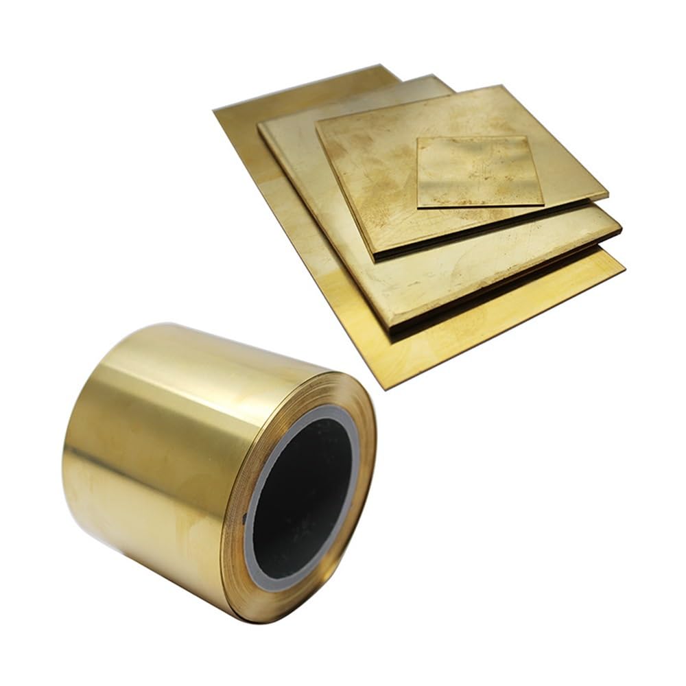 High Purity Brass Foil Roll Strip - 0.05-1m Gold Sheet for Precision Stamping and Molding - 1pc(0.4X100X100MM)