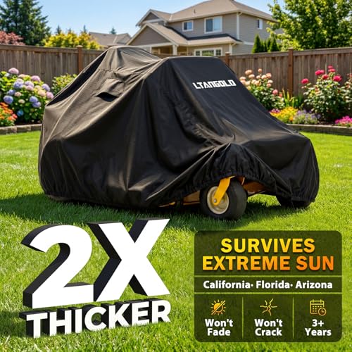 LTANGOLD Zero Turn Mower Cover - Heavy Duty Waterproof UV Protection Universal Fit Zero Turn Lawn Mower Cover with Air Vents & Windproof Buckles, All Weather Outdoor Storage Cover by LTANGOLD - Image 4