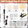 60Pcs Electronic Soldering Kit, 100W Pyrography Kit Wood Burning Pen with Adjustable Temperature 180 to 520 30Pcs Pyrography Tips 5Pcs Wood Carving Tool Wood Burning Kit for Wood Engraving DIY