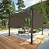 COARBOR 9×16 Outdoor Pergola Replacement Shade Cover Canopy Privacy Patio Shade Screen with Grommets Weight Rods for Patio Deck Backyard Gazebo Pergola Brown