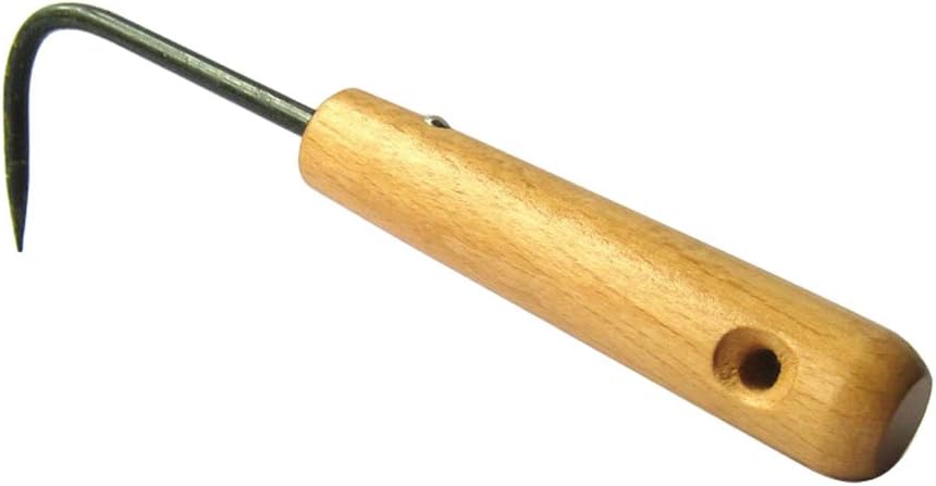 Gardening Bonsai Hook,Wooden Handle Weeding Hook Bonsai Tools, for Potted Plants Gardening Tools Garden Garden Work Tools (Manganese Steel Hook)