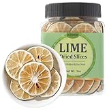 Premium Dried Lime Slices 3 Oz/85g,100% Natural Dehydrated Limes Lemon Slices for Cake Decoration & Cocktail Garnish,No Additives & No Sugar Added.