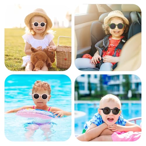 Image of Baby Sunglasses with Strap Polarized Flexible UV400 for Infant Toddler Boys Girls Age 0-36 Months