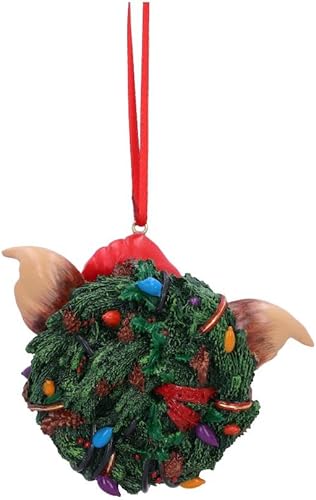 Miniatura 3 de Nemesis Now Gremlins Gizmo - Adorno colgante de corona de 3.7 in, resina, decoración navideña oficial de Gremlins, pintado a mano