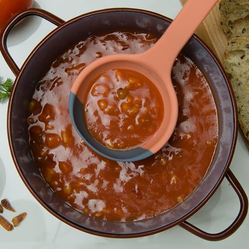 SCOUPS Silicone Spoon - Colorful Silicone Spatula Ladle with a Soft Top to Mold to Your Pots & Pans (Blue/Orange) by SCOUPS - Image 6