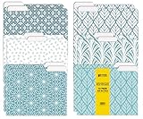 Better Office Products Decorative File Folders, 12 Pack, 6 Unique Designs, Heavyweight, Letter Size (9.5 x 11.5) with 1/3 Cut Tab, Soft Hue Floral Designs, Fashion Folders
