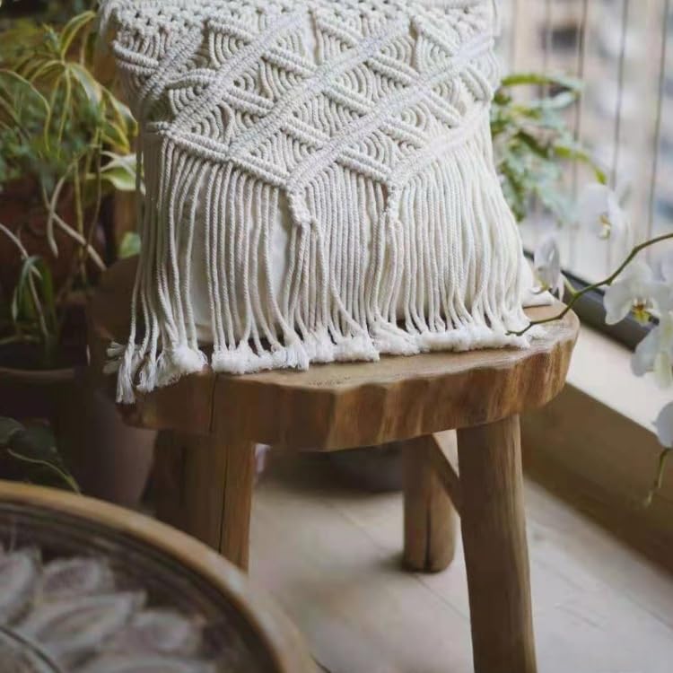 1/2 szt. nordyckie lniane kwadratowe poszewki na poduszki tkane boho poszewki na poduszki 45 x 45 cm beżowe vintage dekoracyjne poszewki na poduszki na sofę wewnątrz