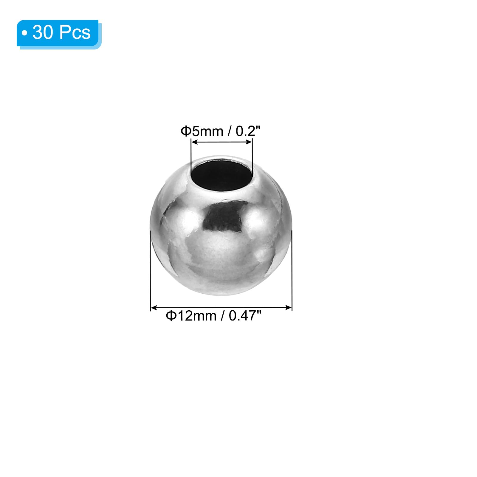 PATIKIL Smooth Round Spacer Beads - Image 2