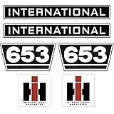  IHC International 653 Schwarz Weiß Klein Traktor Schlepper Aufkleber Klebefolie