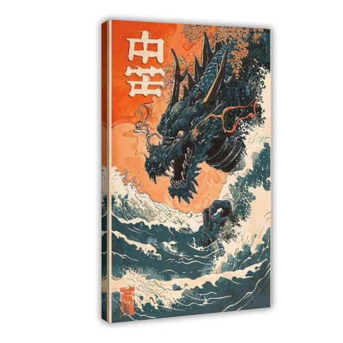 Poster Le Grand Serpent de Mer illustration anime sur toile déco murale salon et chambre