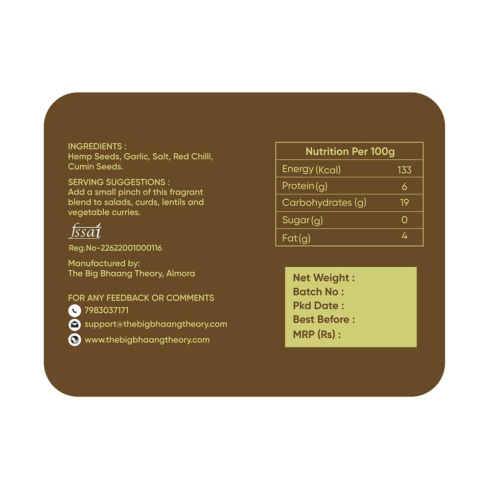 The Big Bhaang Theory Garlic Hemp Seed Salt | Pahadi Namak with Roasted Hemp & Himalayan Herbs | Traditional Digestive Salt for Fruits, Chaats & Salads | Women-Made | 25g - Image 5 thumbnail