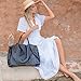 OLD TREND Genuine Leather Forest Island Tote | Spacious Handbag with Removable Inner Pouches (Navy)