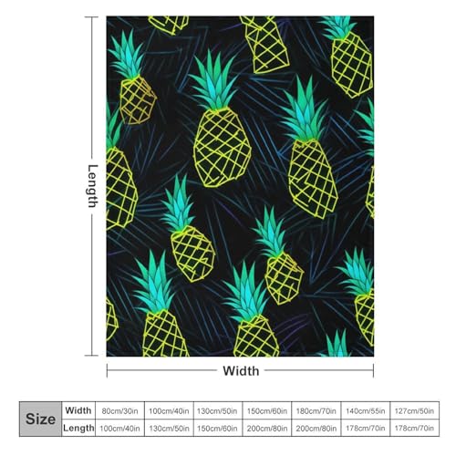 Couverture de lit flannel douce plaid ananas 130x150cm toutes saisons - 6