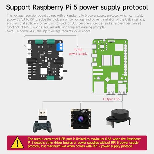 Image of Yahboom PD Power Expansion Board for Raspberry Pi5 8GB Power Board with Jetson /Raspberry Pi5 /RDK Series for Portable Power Supply