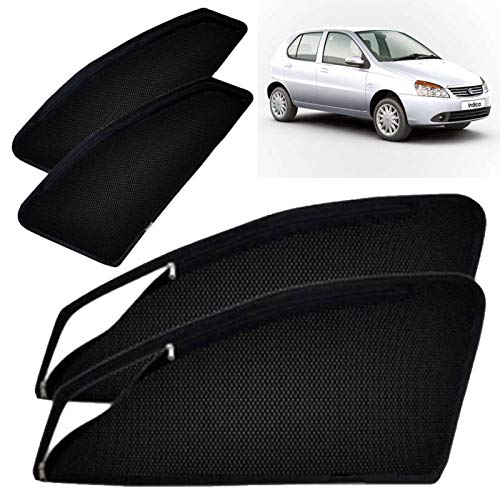Image of Autofact Magnetic Car Sunshades Compatible with Tata Indica Old Model (Set of 4) - Easy Installation, UV Protection, Keeps Car Cool (Front 2 with Zippers for Easy Access, Rear 2 Without Zippers)