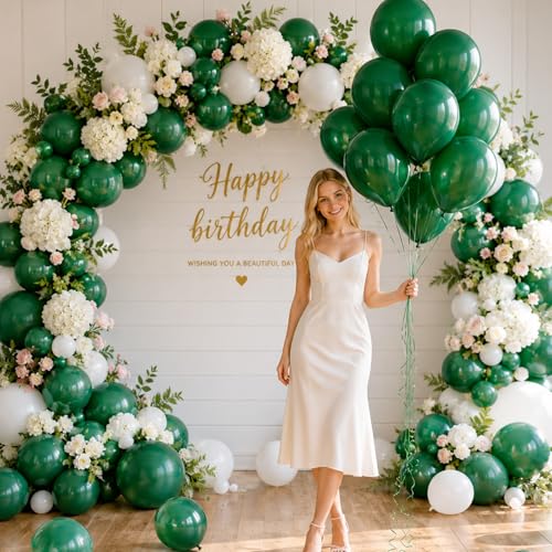 Image of Togvu Green Balloons, 50Pack 5 Inch Small Mini Dark Green Latex Party Balloons for St. Patrick's Day Graduation Dinosaur Jungle Golf Theme Birthday Party Decorations