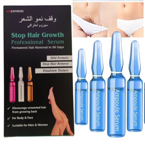 Image of ZeroPathy 2ml x 10 Hair Inhibition Ampoule | 90 Days Permanently Hair stop Treatment Removal Serum for Bikini, Chin, Underarm & Intimate Hair | Herbal Unisex Use After Threading or face Cream