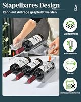Flaschenhalter Kühlschrank Stapelbar 6 Flaschen - Effizienter Flaschen Organizer für Kühlschrank und Schrank, Praktisches Weinregal Stapelbar für Ordnung und Stabilität.(2 Schichten 6 Flaschen) – Ansicht 4