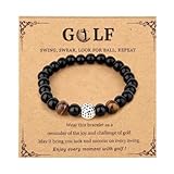 Mikovivi Golf Bracelet for Men, Natural Stone Sports Beaded Bracelet Golf Jewelry Accessories for Men Players...